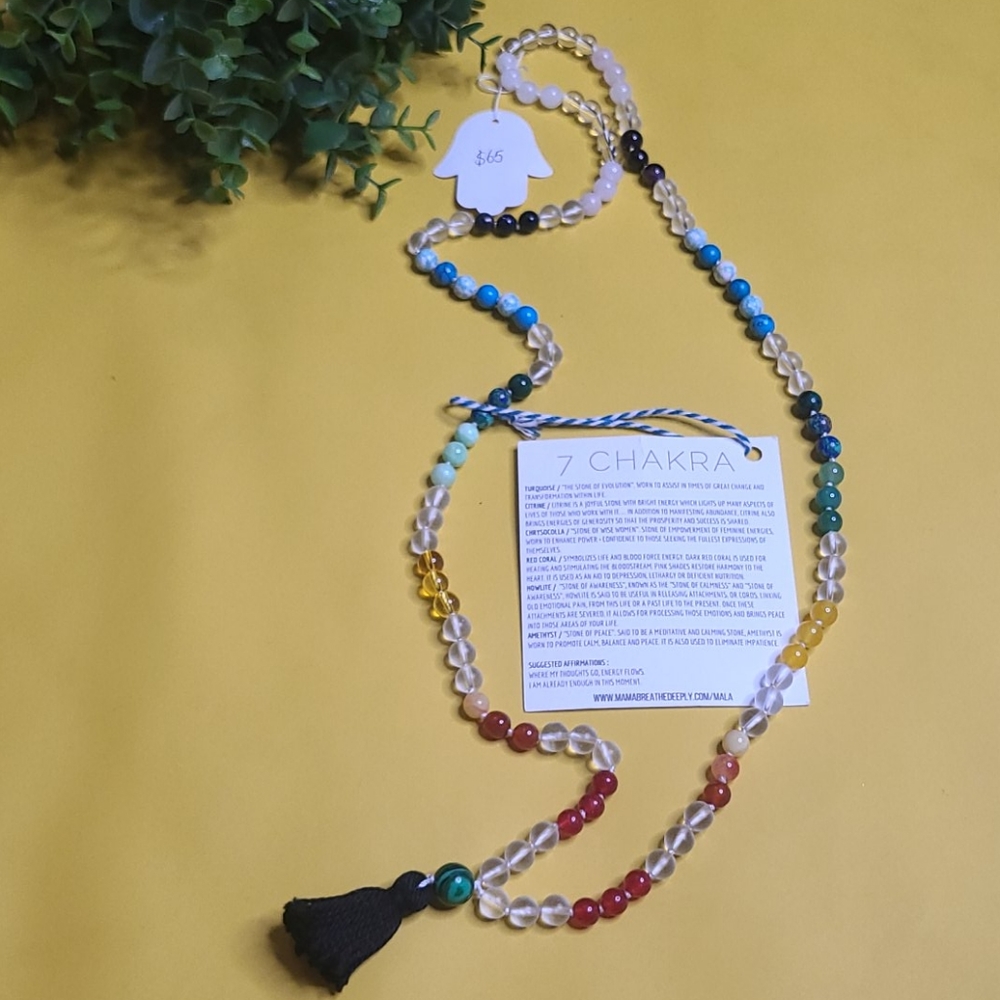 NWT UNUSED 7 CHAKRA NECKLACE MALA